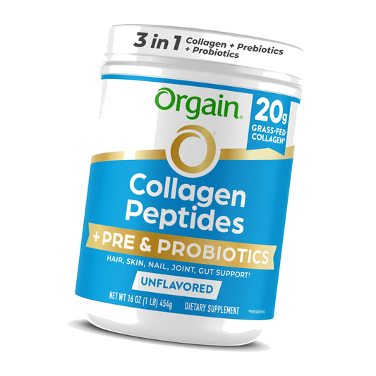 Orgain 20g Collagen Peptides + Prebiotic & Probiotics Powder, 1lb