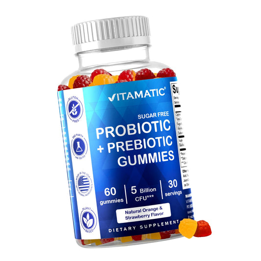 Vitamatic Sugar Free Probiotic + Prebiotic Gummies, 60 Count
