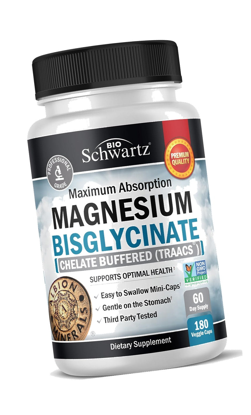 Magnesium Bisglycinate Chelated Supplement | 180 Capsules