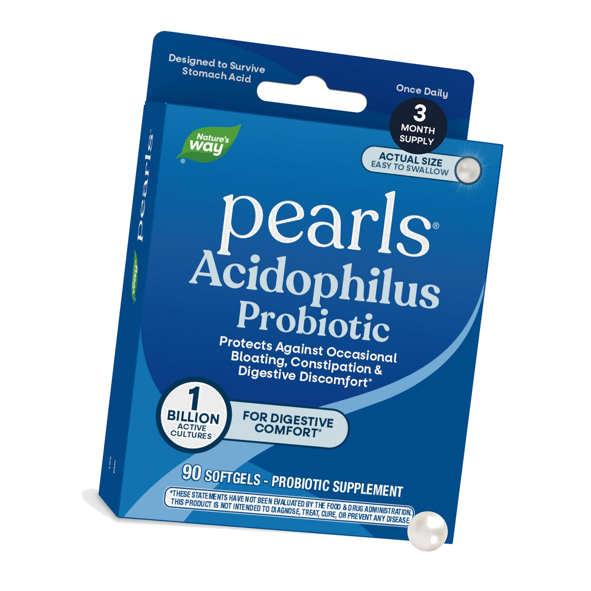 Nature's Way Probiotic Pearls Acidophilus Softgels, 1 Billion CFU, 90 ct