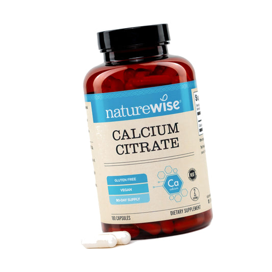 NatureWise Calcium Citrate 300mg Capsules - Supplement for Bone Health - Easy to Digest & Well-Absorb - Vegan, Non-GMO, Gluten-Free - 180 Capsules[90-Day Supply]
