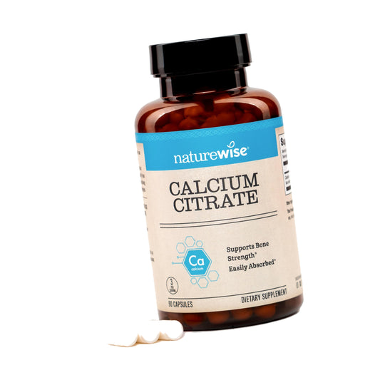 NatureWise Calcium Citrate 500mg Capsules - Supplement for Bone Health - Easy to Digest & Absorb - Vegan, Non-GMO, Gluten-Free - 90 Count[30-Day Supply]