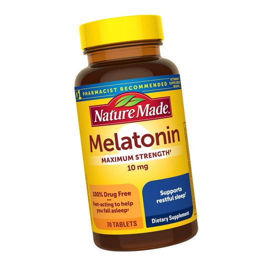 Nature Made Melatonin 10mg Maximum Strength for Sleep Support, 70 Tablets