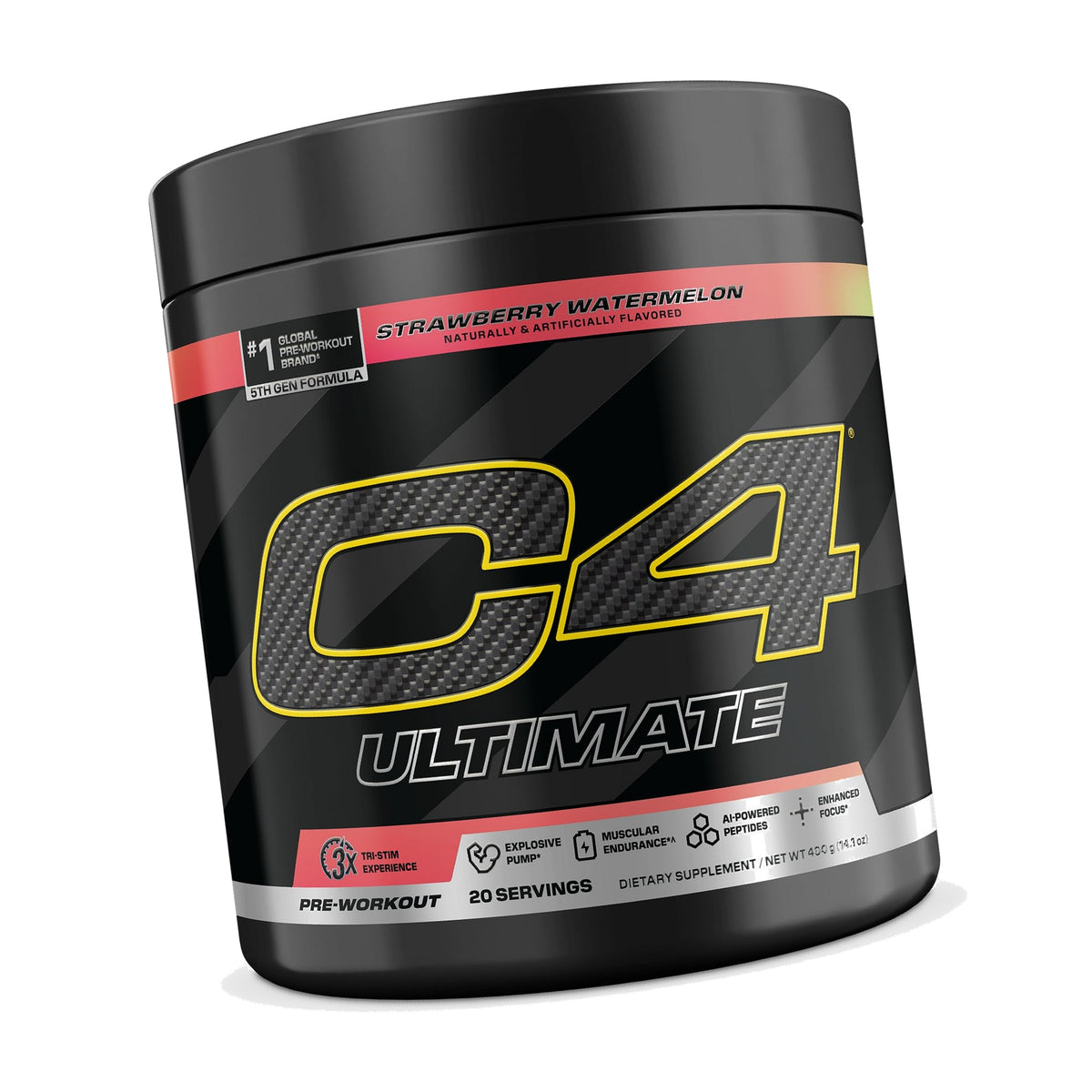 C4 Ultimate Pre-Workout, Zero Sugar, Strawberry Watermelon, 20 Servings