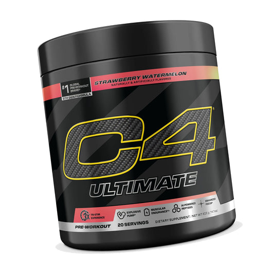 C4 Ultimate Pre-Workout, Zero Sugar, Strawberry Watermelon, 20 Servings