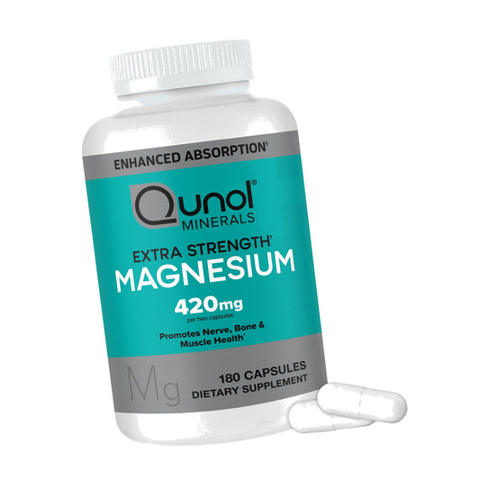 Qunol Magnesium 420mg, Extra Strength, High Absorption, Vegetarian, 180ct
