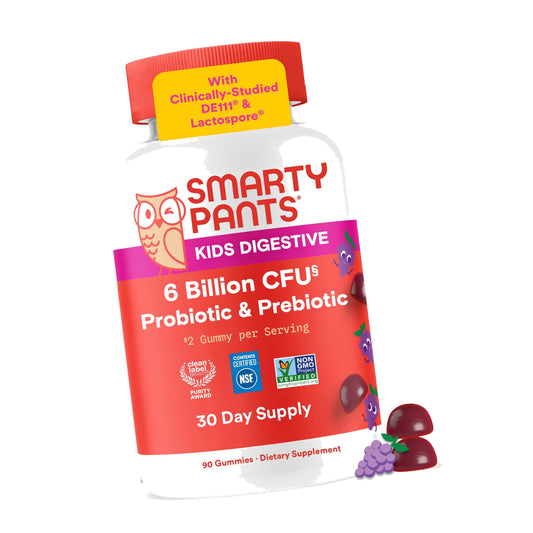 SmartyPants Kids Probiotic & Prebiotic Gummies for Gut Health, 60 Ct
