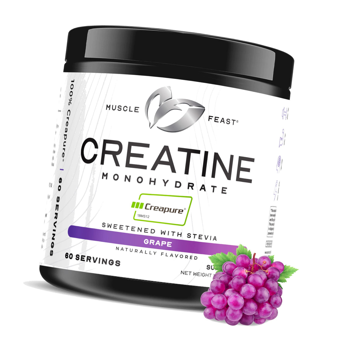 Muscle Feast Creapure Creatine Monohydrate Powder, Grape (300g)