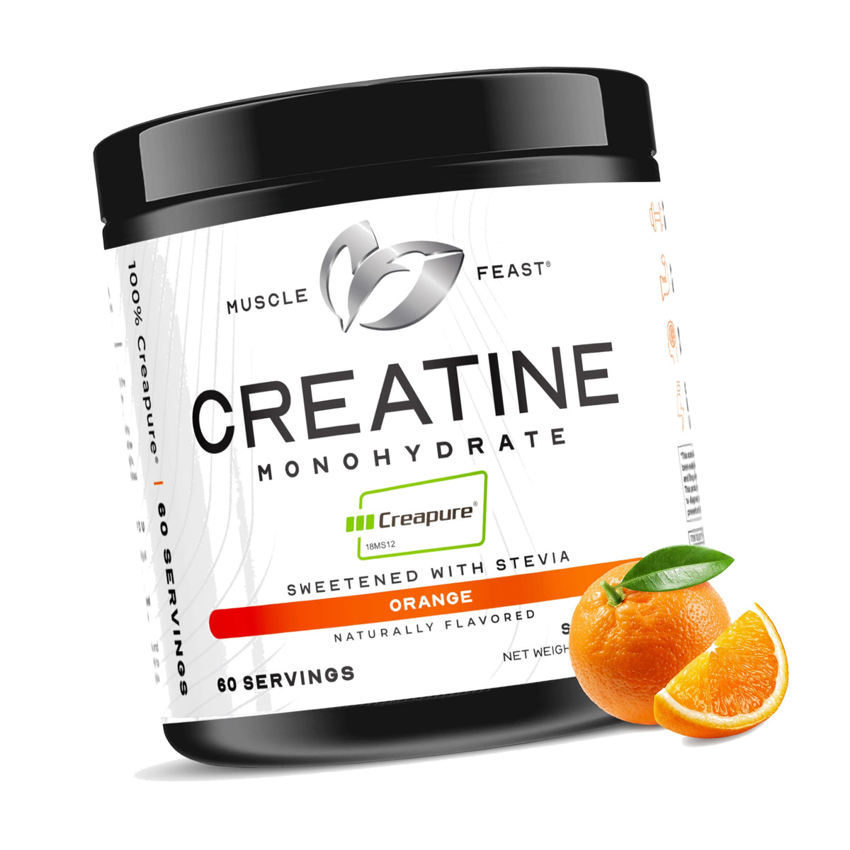 Muscle Feast Creapure Creatine Monohydrate Powder, Orange (300g)