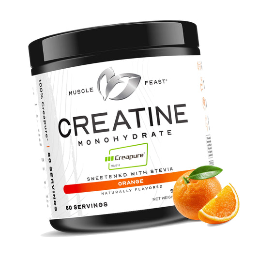 Muscle Feast Creapure Creatine Monohydrate Powder, Orange (300g)