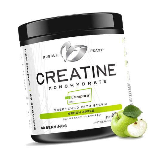 Muscle Feast Creapure Creatine Monohydrate Powder, Green Apple (300g)