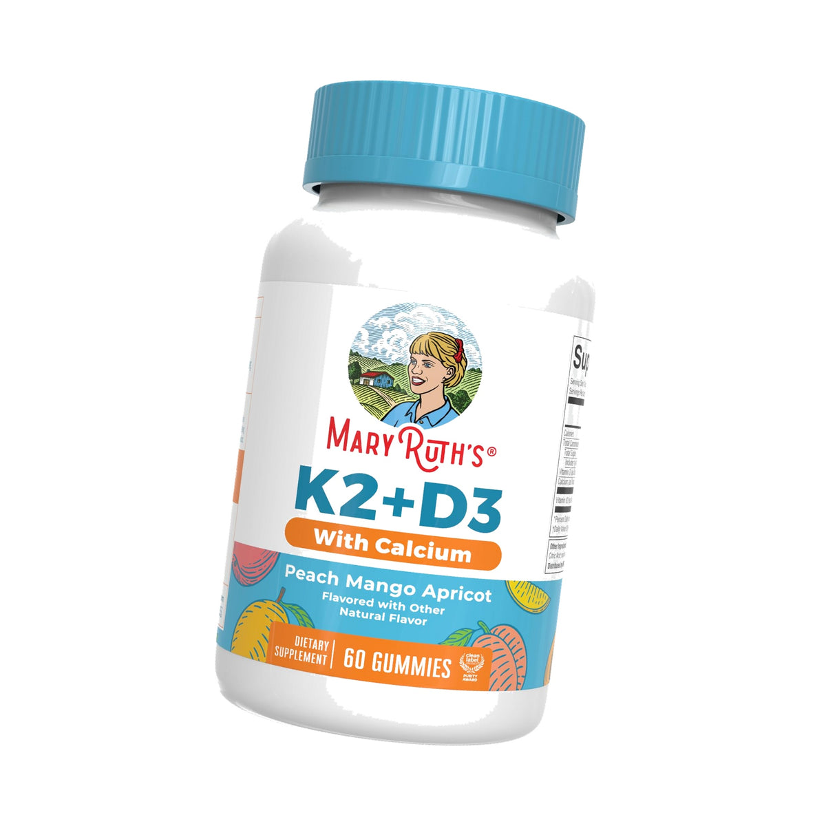 MARYRUTH'S Vitamin D3 K2 Calcium Gummies, Bone Health, 2 Month Supply, 60ct