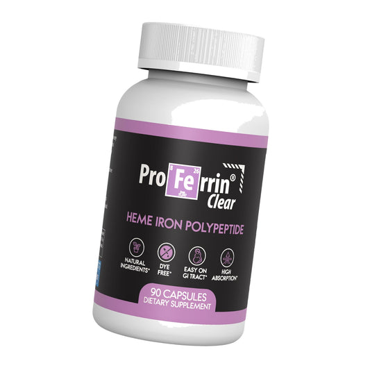 Proferrin Clear Heme Iron Supplement, 90 Capsules- Superior Absorption, Easy on The Gut, Natural, Made in The US