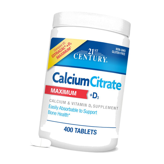 21st Century Calcium Citrate Plus D3 Maximum Tablets, 400 Count