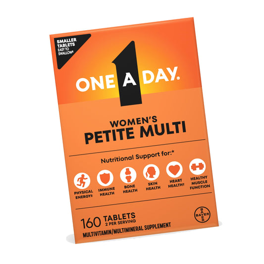 One A Day Women’s Petites Multivitamin,Supplement with Vitamin A, C, D, E and Zinc for Immune Health Support, B Vitamins, Biotin, Folate (as folic acid) & more,Tablet, 160 count