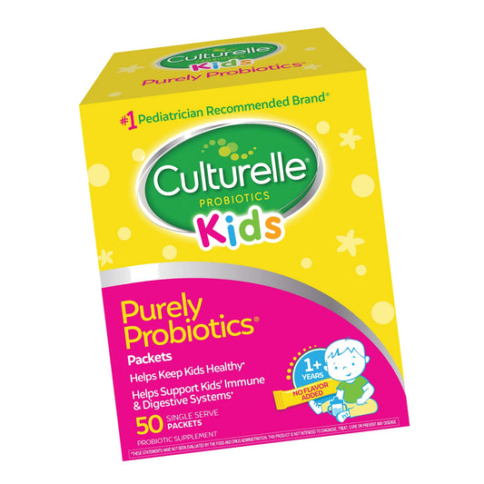 Culturelle Kids Packets Daily Probiotic Supplement | Helps Support a Healthy Immune & Digestive System* | #1 Pediatrician Recommended Brand††† | 50 Single Packets | Package May Vary
