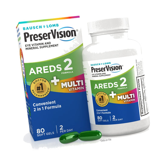 PreserVision AREDS 2 + Multivitamin Eye Vitamins, 2-in-1, 80 Softgels