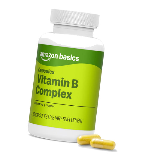 Amazon Basics B Complex, High Potency, 83% Whole Food Cultured, Supports Immune and Normal Energy Metabolism, Vegan, 65 Capsules, b Complex Vitamins, 2 Month Supply (Previously Amazon Elements)