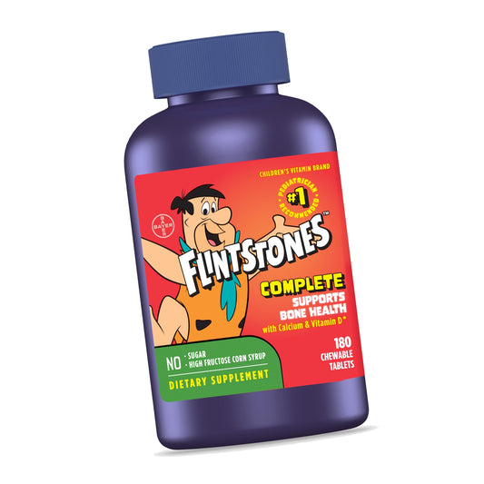 Flintstones Vitamins Chewable Kids Vitamins, Complete Multivitamin for Kids and Toddlers with Iron, Calcium, Vitamin C, Vitamin D & more, 180 count(Pack of 1)(Packaging May Vary)