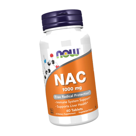 Now Supplements, NAC 1,000 mg, Free Radical Protection*, 60 Tablets