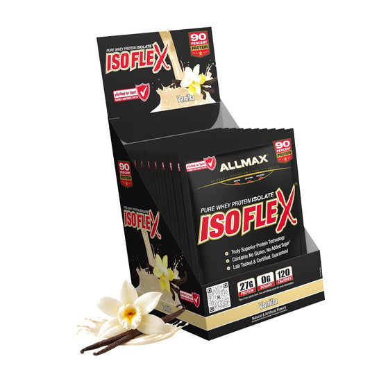 ALLMAX ISOFLEX Whey Protein Isolate, Vanilla, 10 Packets, 30 g Each