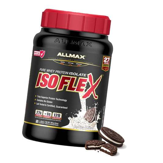 ALLMAX ISOFLEX Whey Protein Isolate, Cookies & Cream, 2 lb
