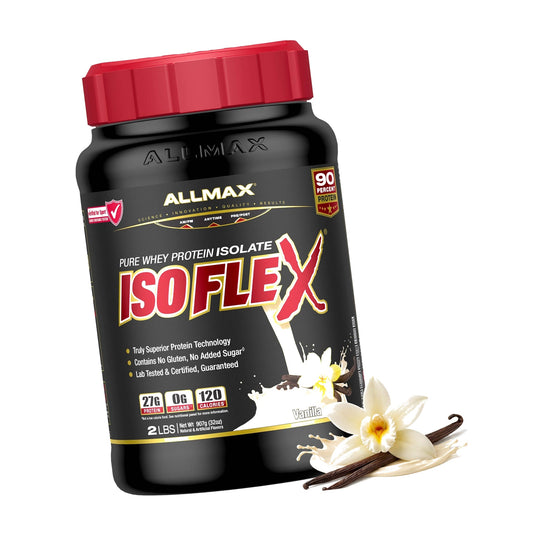 ALLMAX ISOFLEX Whey Protein Isolate, Vanilla, 2 lb