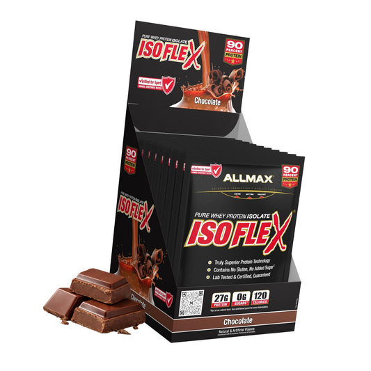 ALLMAX ISOFLEX Whey Protein Isolate, Chocolate, 10 Packets, 30 g Each