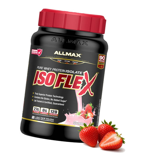 ALLMAX ISOFLEX Whey Protein Isolate, Strawberry, 2 lb