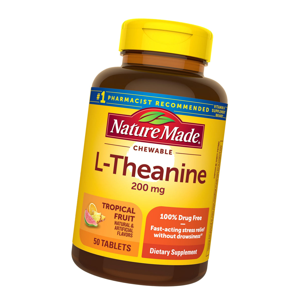 Nature Made Chewable L Theanine 200mg, 50 Chewable Tablets
