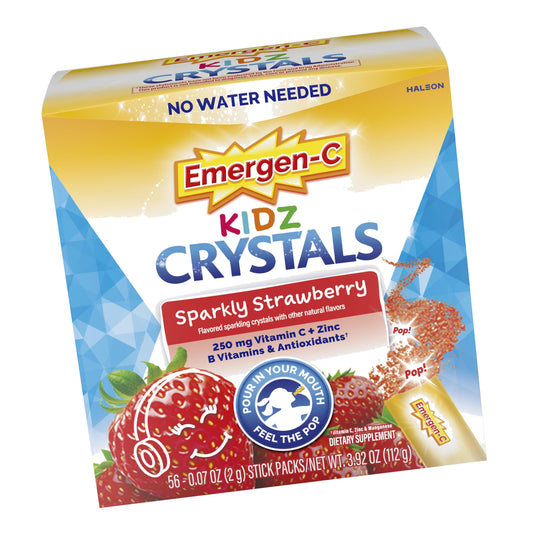 Emergen-C Kidz Vitamin C 250mg Crystals, Strawberry, 56 Packets