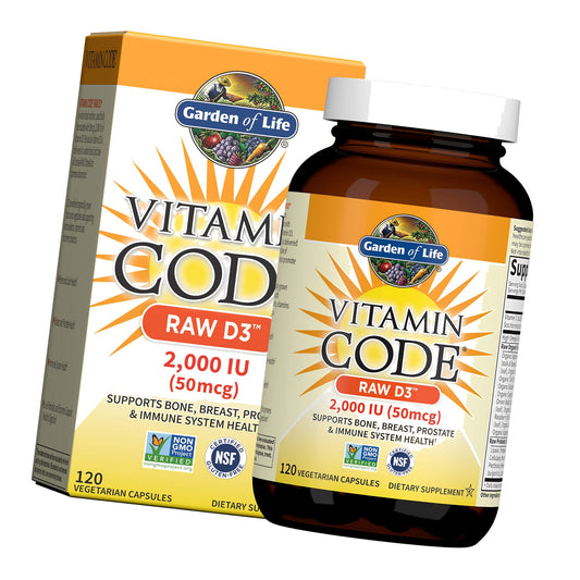 Garden of Life Vitamin Code Raw D3 Whole Food Vitamin, 120 Capsules