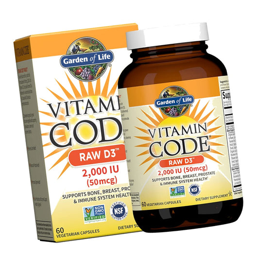 Garden of Life Vitamin Code Raw D3 Whole Food Vitamin, 60 Capsules