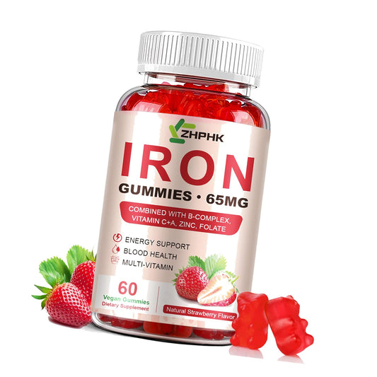 Iron Supplement Gummies, Iron Gummy with Folate Energy & Immune Support