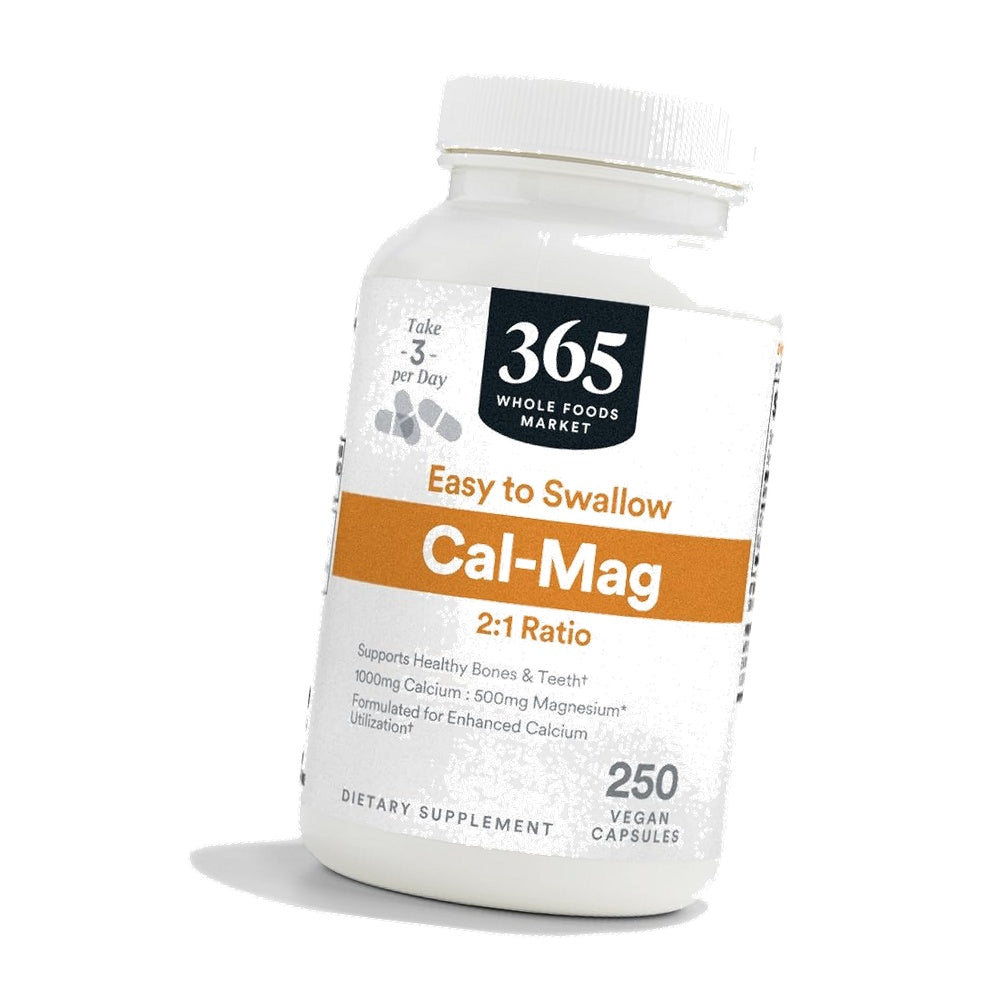 365 by Whole Foods Market, Cal-Mag 2:1 Ratio, Easy-to-Swallow Vegan Capsules, 250 Count