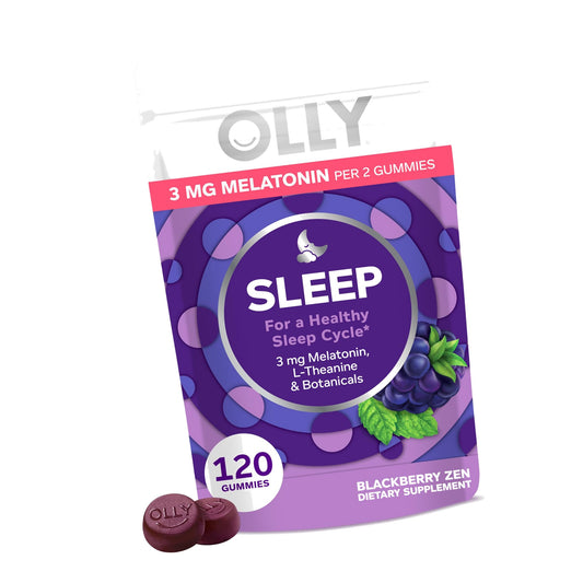 OLLY Sleep Support Gummy Supplement,* 3 mg Melatonin - 120 Count Pouch