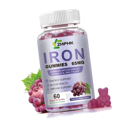 Iron Supplement Gummies for Women and Men for Iron Deficiency and Anemia