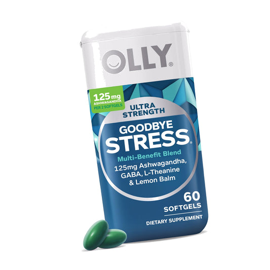 OLLY Ultra Strength Stress Softgels, Stress and Mood Support* - 60 Count