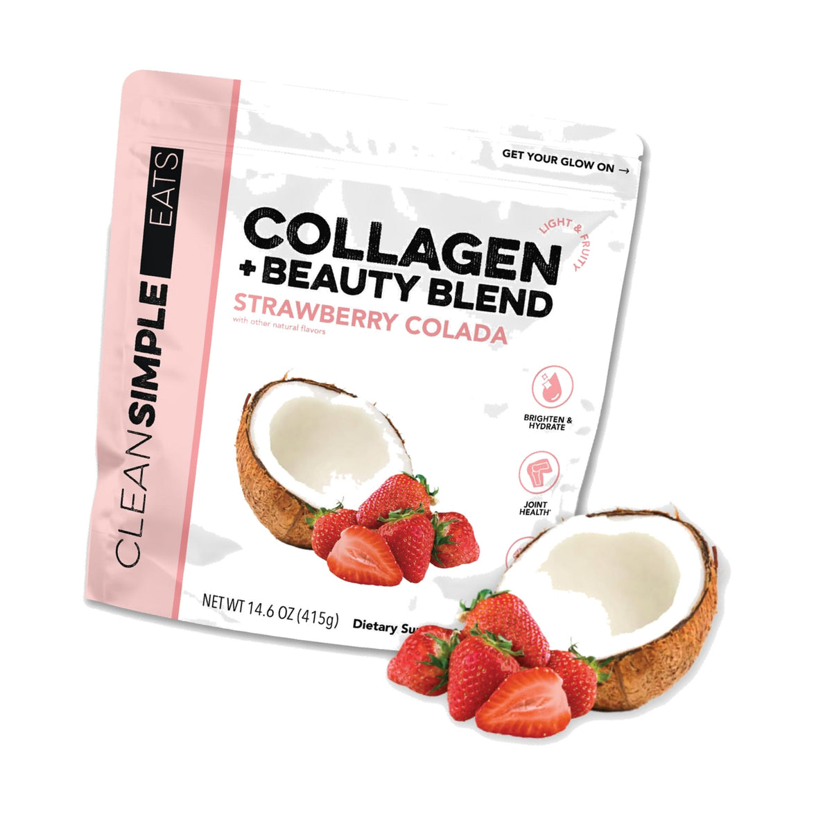 Clean Simple Eats Collagen + Beauty Blend, Strawberry Colada, 30 Servings