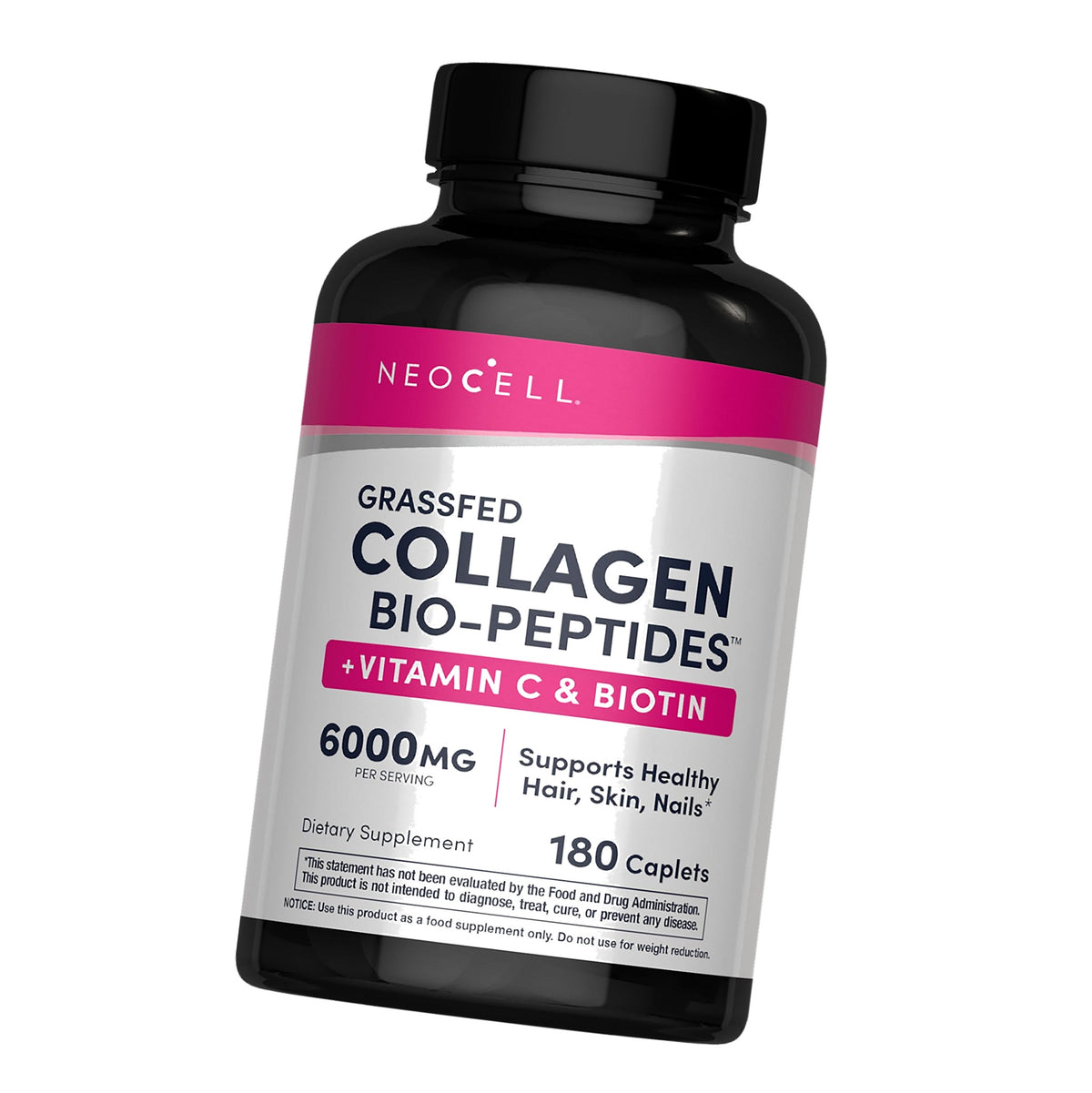 NeoCell Collagen Peptides Pills | 180 Tablets | with Vitamin C and Biotin | Grass Fed Bovine | Hair, Skin, & Nails | for Women and Men