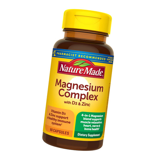 Nature Made Magnesium Complex Supplement with Vitamin D & Zinc, 60 Capsules