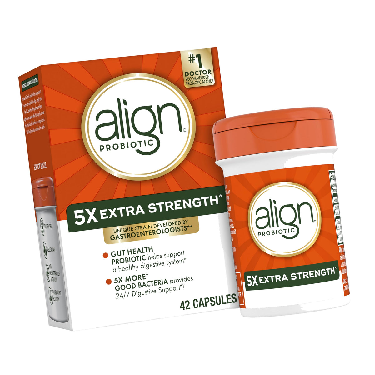 Align Probiotic, Extra Strength, Probiotics for Women and Men, Probiotics for Men, Probiotic Capsules have 5X CFUs, 42 Capsules