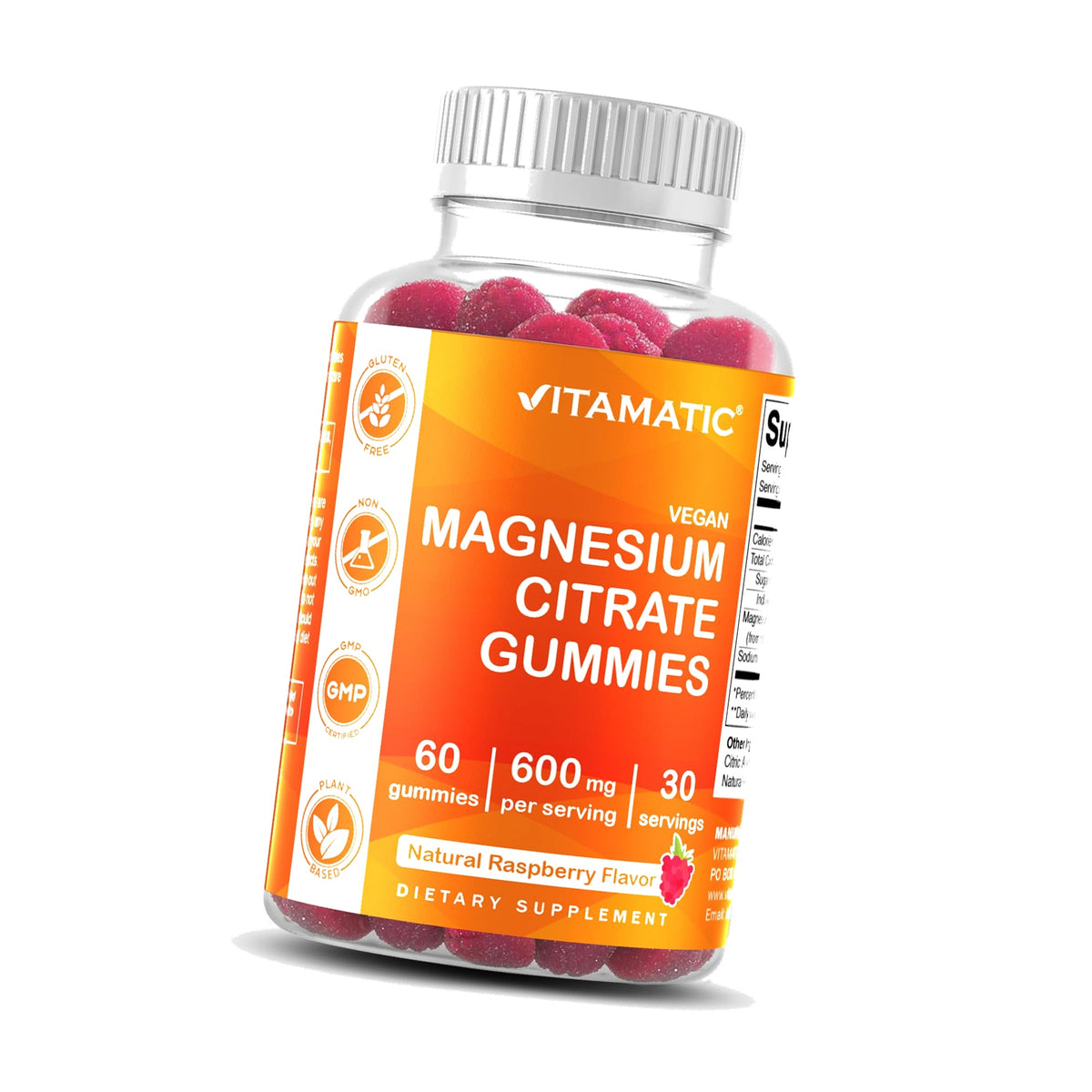 Vitamatic Magnesium Citrate Gummies, 600 mg, 60 Vegan Gummies