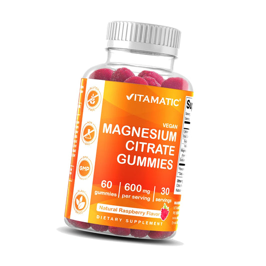 Vitamatic Magnesium Citrate Gummies, 600 mg, 60 Vegan Gummies