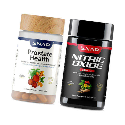 Snap Supplements Prostate Health + Nitric Oxide Booster Bundle, 90 Caps Ea