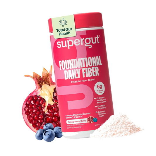 Supergut Foundational Daily Fiber Powder, Pomegranate Berry, 18 Servings