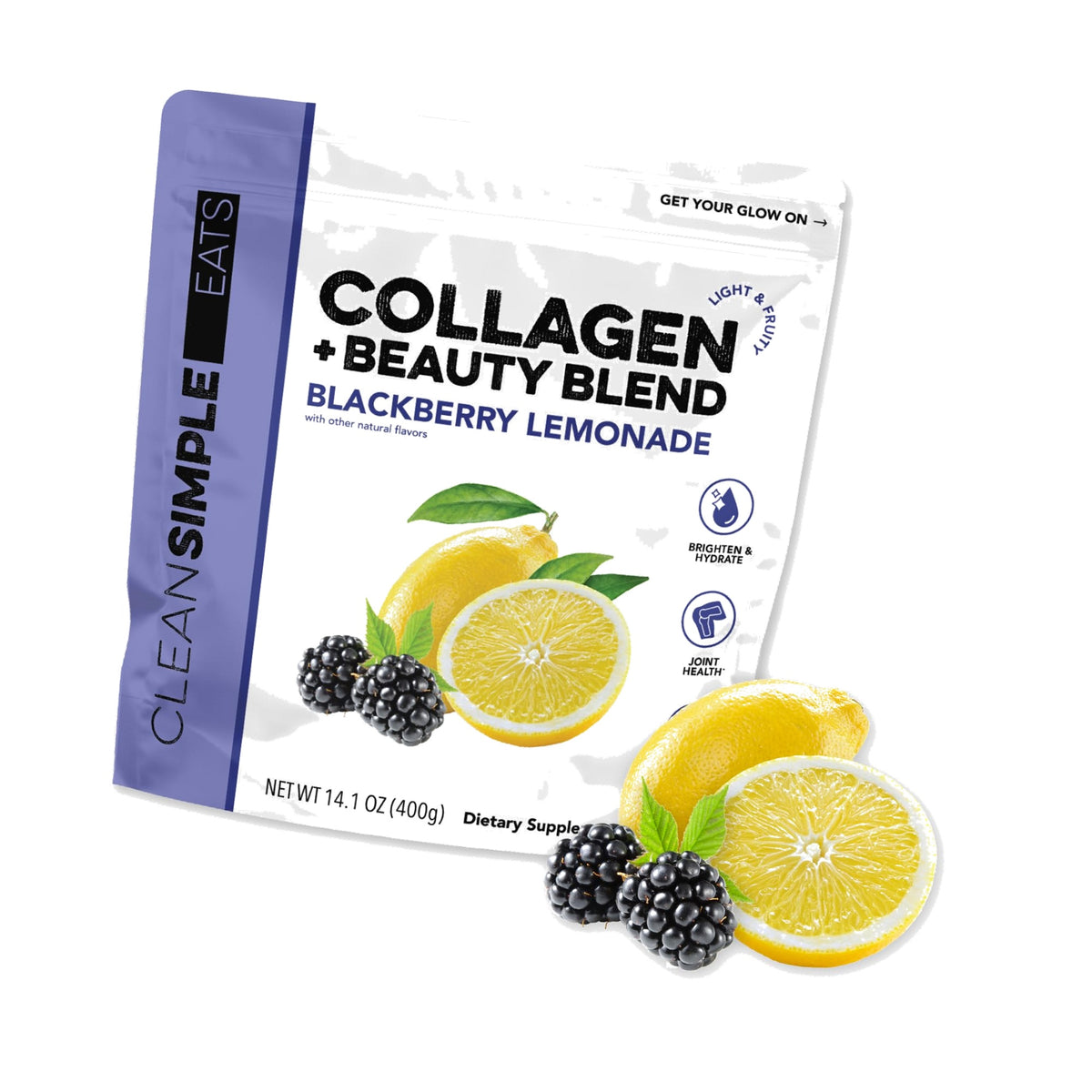 Clean Simple Eats Collagen + Beauty Blend, BlackBerry Lemonade, 30 Servings