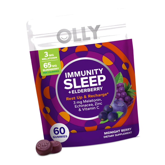 OLLY Immunity Sleep + Elderberry Gummies, Immune & Sleep Support*- 60 Count
