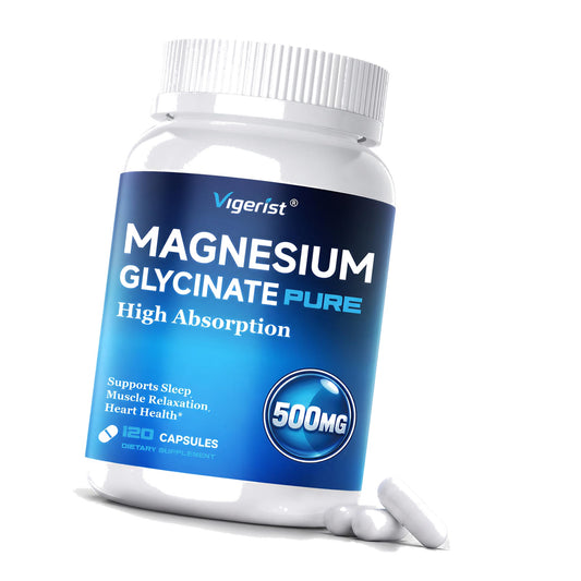 Magnesium Glycinate 500mg, High Absorption, Sleep, Calm & Muscle Support