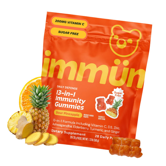 Grüns Immun Immunity Gummies, Vitamin C, Daily Immune Support, 28 ct